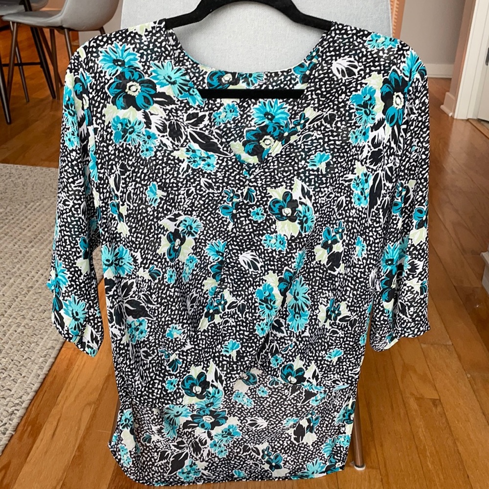 High low floral blouse